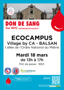 Don de sang Ecocampus mars 2025