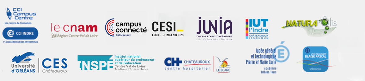 logos des 12 établissement Ecocampus Châteauroux 2025