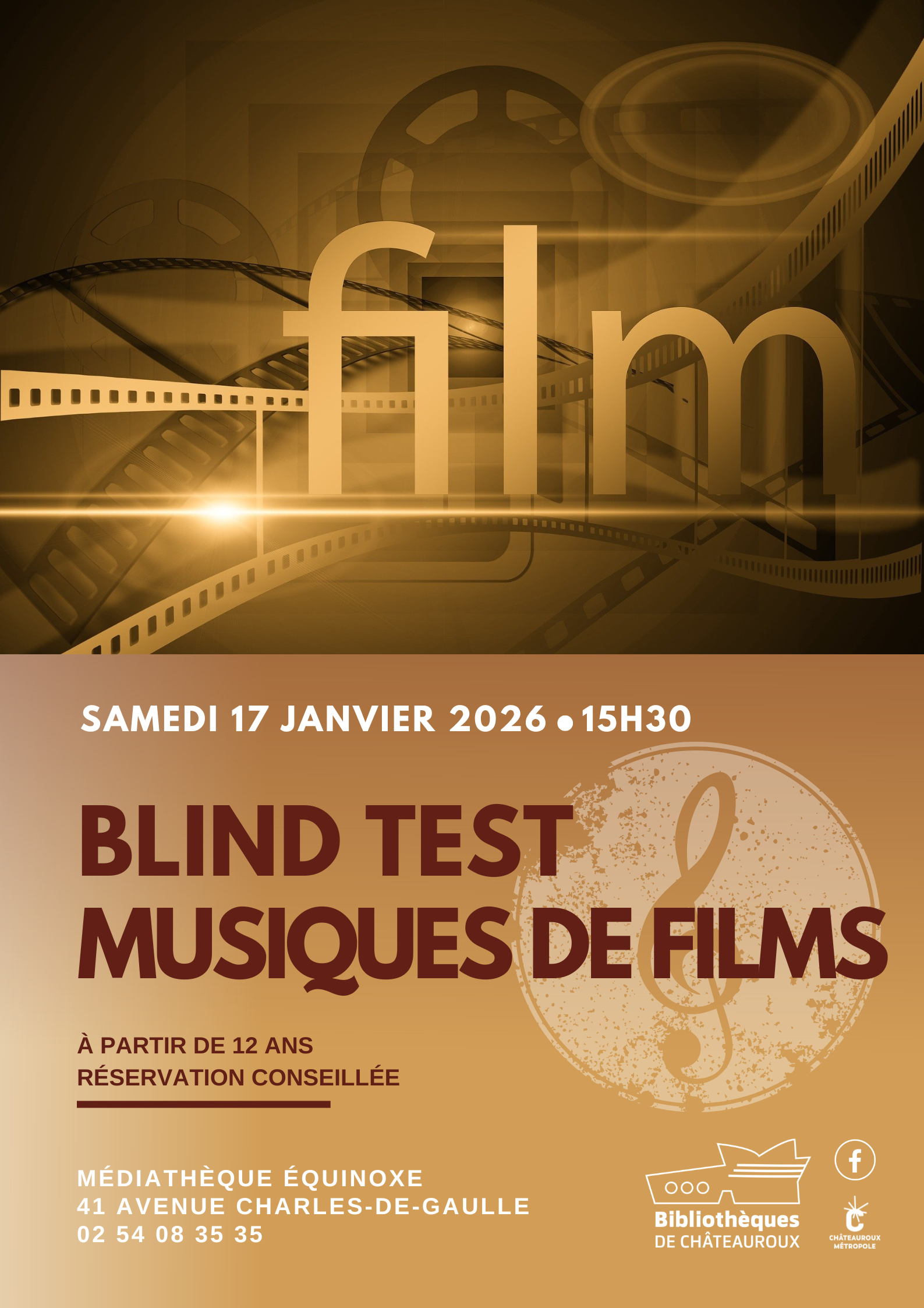 Blind test musiques de films à la médiathèque Équinoxe de Châteauroux.