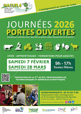 Les journées portes ouvertes de l'année 2026 pour l'établissement Ecocampus Naturapolis à Châteauroux