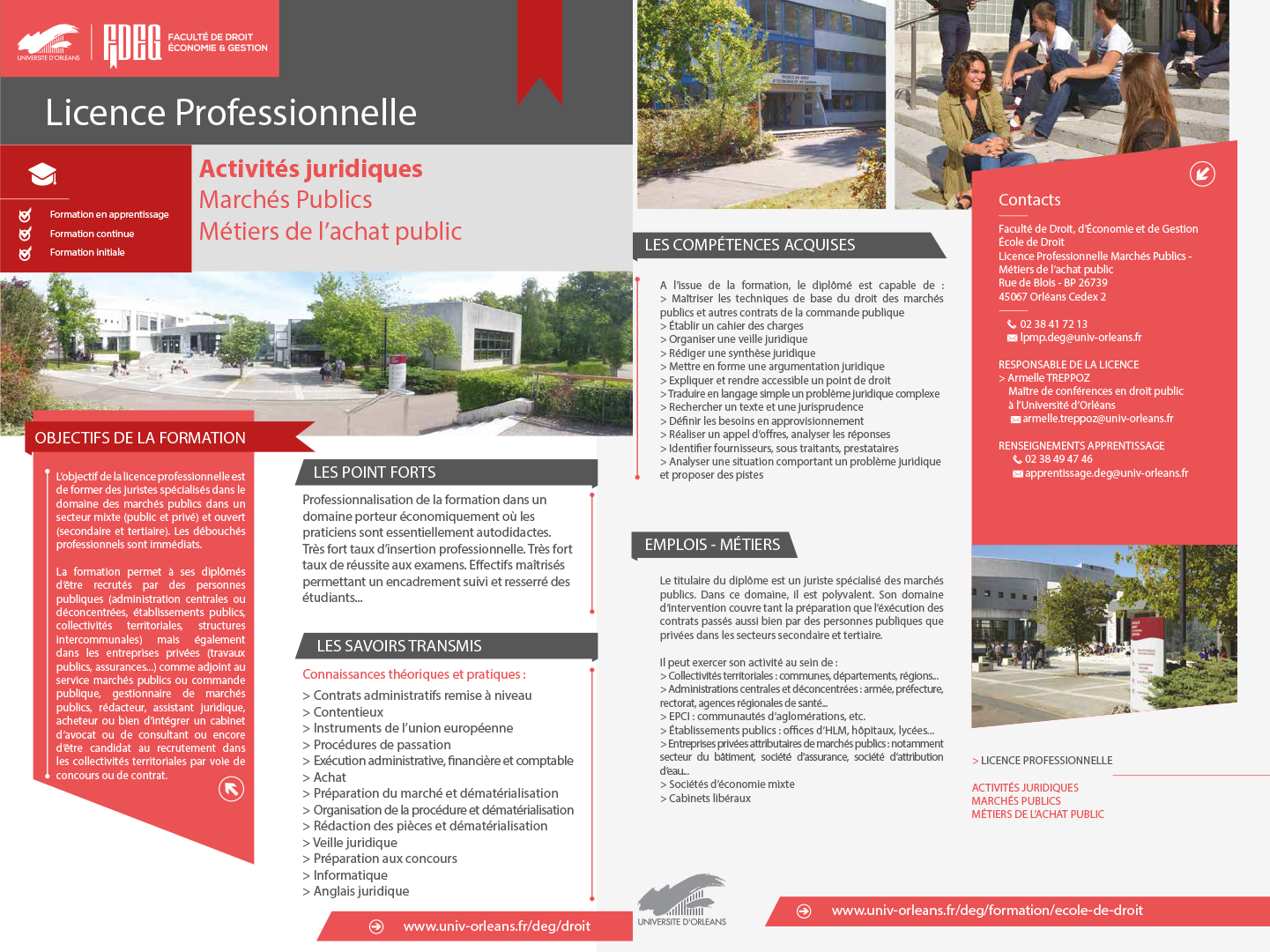 Plaquette Licence Professionnelle Marchés Publics et Métiers de l'achat public
