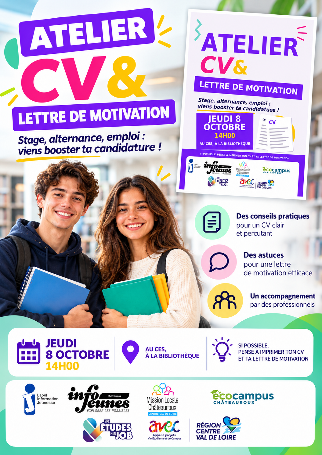 atelier CV et lettre de motivation Ecocampus Châteauroux