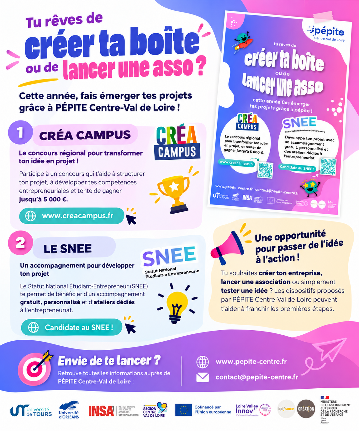 Création d'entreprise ou association pour étudiant avec l'Ecocampus de Châteauroux